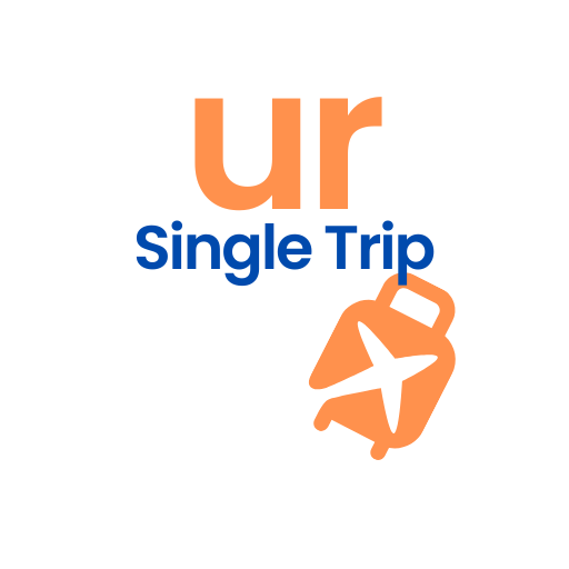 Logo featuring "ur Single Trip" with a suitcase and airplane icon.