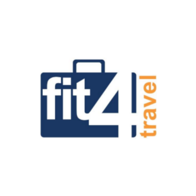 Logo of Fit4Travel featuring a suitcase and the text "fit4travel".