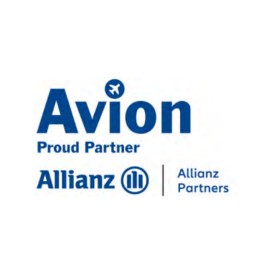 Logo of Avion, stating "Proud Partner" with Allianz Partners branding.